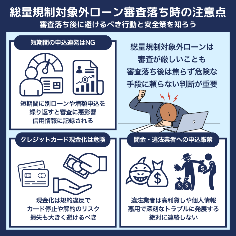 総量規制対象外ローンを利用できないときにやってはいけないこと